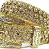 Gatijan Studded Rhinestone Belts Women Fashionable Sparkly Diamond Belt Shiny Crystals Inlaid Design Leather | Belts