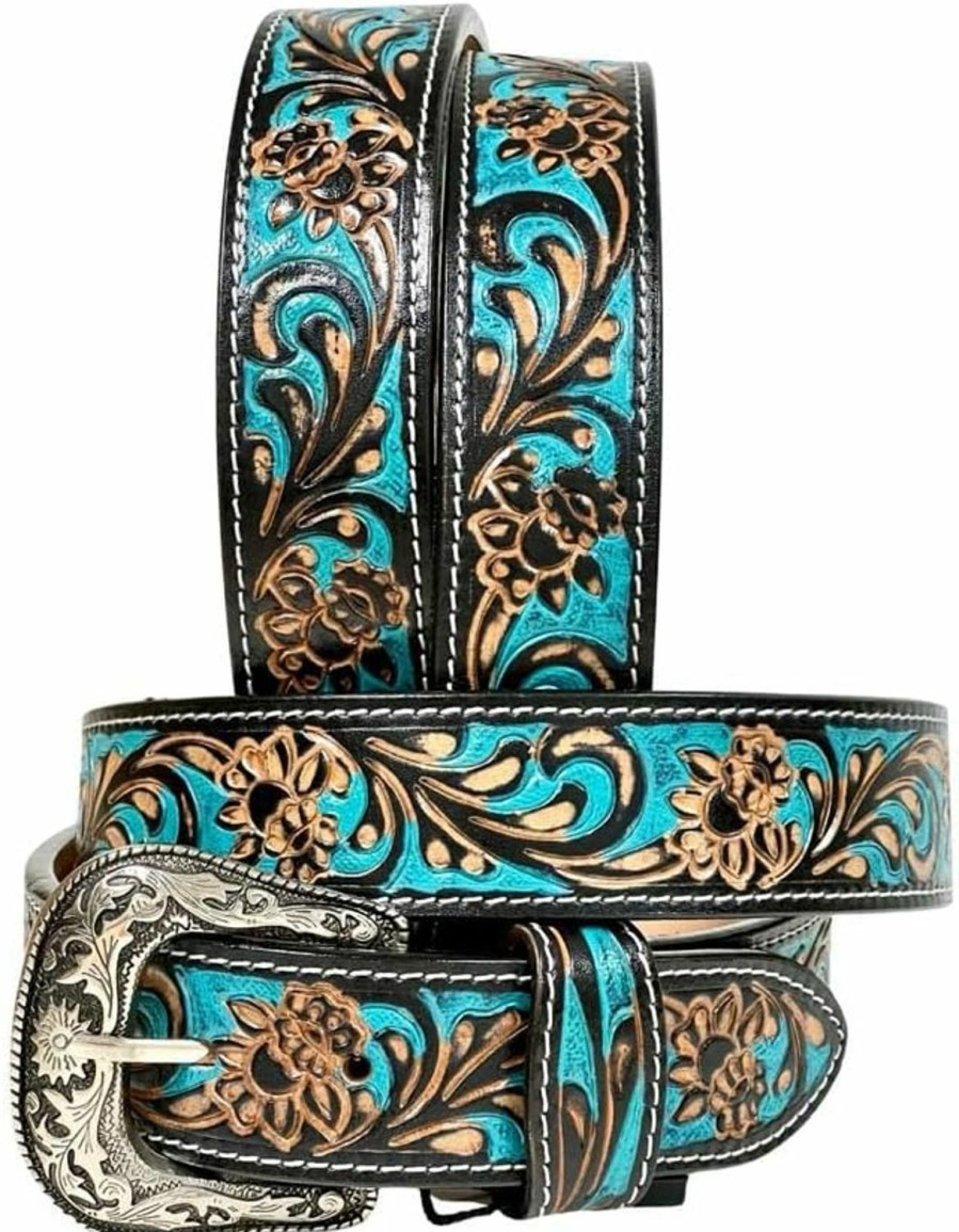 Affilare Western Tooled Leather Belts For Men And Women Heavyduty Jeans Belt 30Hq014 | Belts