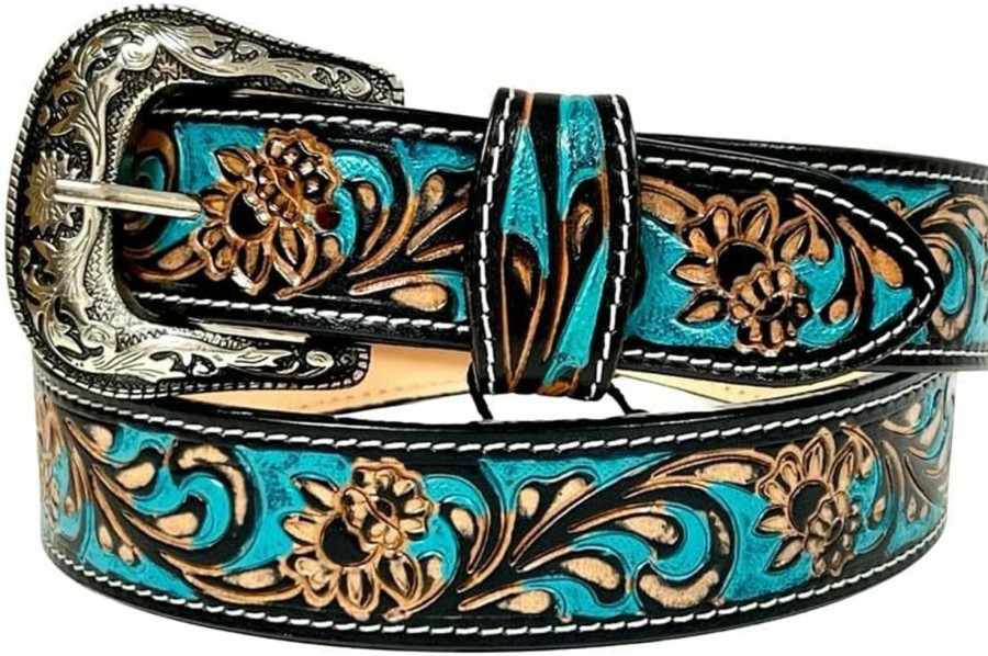 Affilare Western Tooled Leather Belts For Men And Women Heavyduty Jeans Belt 30Hq014 | Belts