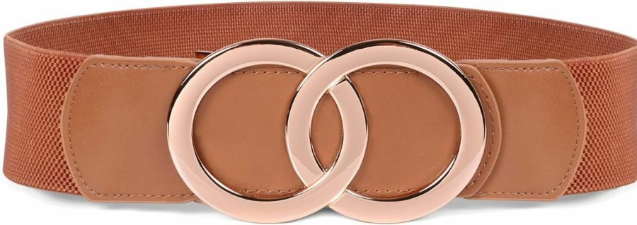 JASGOOD Jasgood Women Stretchy Wide Waist Belts, Ladies Elastic Belt For Dresses Double Ring Buckle | Belts