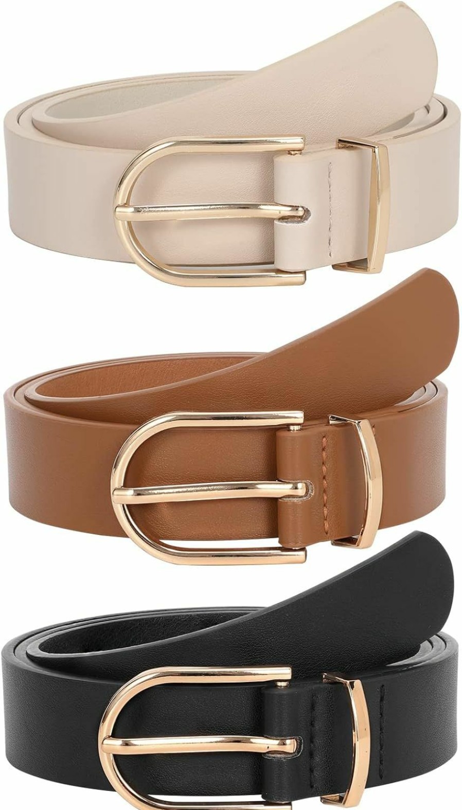 JASGOOD Jasgood Women'S Leather Belts For Jeans Pants Fashion Ladies Belt With Gold Buckle | Belts