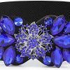 Wriidy Rhinestone Stretch Belt Color Wide Dress Flower Belt Women Elastic Belts Crystal Waist Jewelry Accessories For Girls | Belts