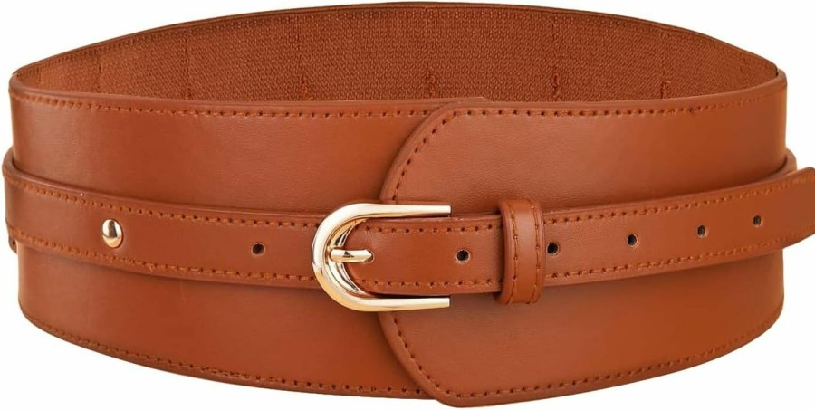 Verdusa Verdusa Women'S Leather Wide Belts Buckle Waist Belt Waistbands | Belts