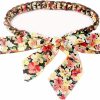 NONGFUGE Nongfuge Fashion Floral Leopard Dot Print Braid Chiffon Waist Sash Belt Waistband Cinch Belt For Dresses Jeans Coat | Belts