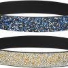 Urieo Urieo Rhinestone Elastic Cinch Belt Crystal Black Stretchy Belts Wide Stretch Dress Dresses Waist Belt For Women(Pack Of 2) | Belts