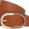 Tanpie Womens Leather Waist Belts For Jeans Pants With Gold Buckle | Belts