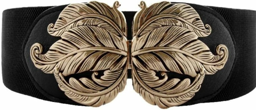 VOCHIC Vochic Vintage Stretch Wide Waist Belt For Women Dress Waistband Metal Leaf Buckle | Belts