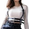 Widyany Widyany Punk Belt Black Pu Leather Belt, Harness Belt For Women Gothic Body Adjustable Waist Belts Dresses Party Accessories | Belts