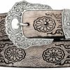 XZQTIVE Xzqtive Women Western Leather Belt Vintage Country Belts For Cowgirl Jeans Dresses Ladies Concho Belt With Turquoise Buckle | Belts