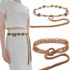 Knana Knana Women'S Bohemian Style Braid Belt, Woven Waist Belt For Dress - 3Pcs | Belts