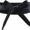 shengweiao Shengweiao Women'S Soft Velvet Wrap Around Self Tie Waist Belt (Black) | Belts