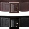 SATINIOR Satinior Small Size Wide Elastic Belts For Women 2 Pieces Faux Leather Brown Black Elastic Belt Stretch Band Wrap Vintage Waist Belt With Metal Buckle For Jeans Dress | Belts