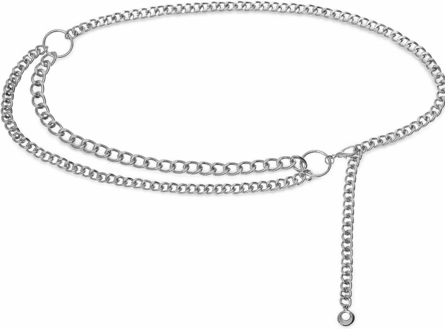 FAN&LOUIS Fan&Louis Women'S Silver Chain Belt Waist Belly Body Chain Jewelry For Women Dresses Pants Costume | Belts