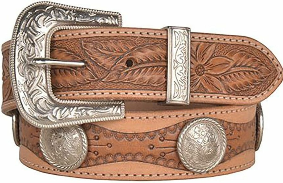 Myra Bag Myra Birch Hand-Tooled Women'S Leather Western Concho Belt S-4812 | Belts