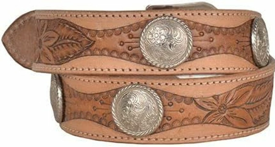 Myra Bag Myra Birch Hand-Tooled Women'S Leather Western Concho Belt S-4812 | Belts