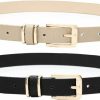 Earnda Earnda Women'S Skinny Waist Belts For Jeans Dress, Pu Leather Pin Buckle Thin Belt 2 Pack | Belts