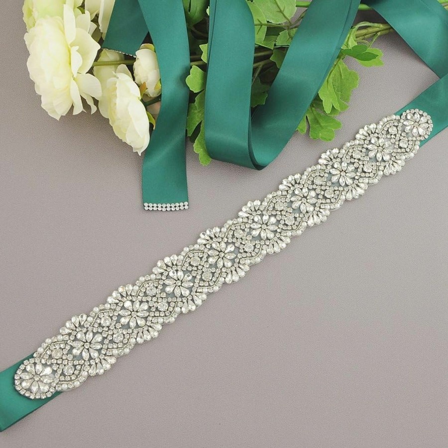 HONGMEI Hongmei Rhinestone Bridal Belt Crystal Wedding Dress Belt Shiny Wedding Accessories | Belts