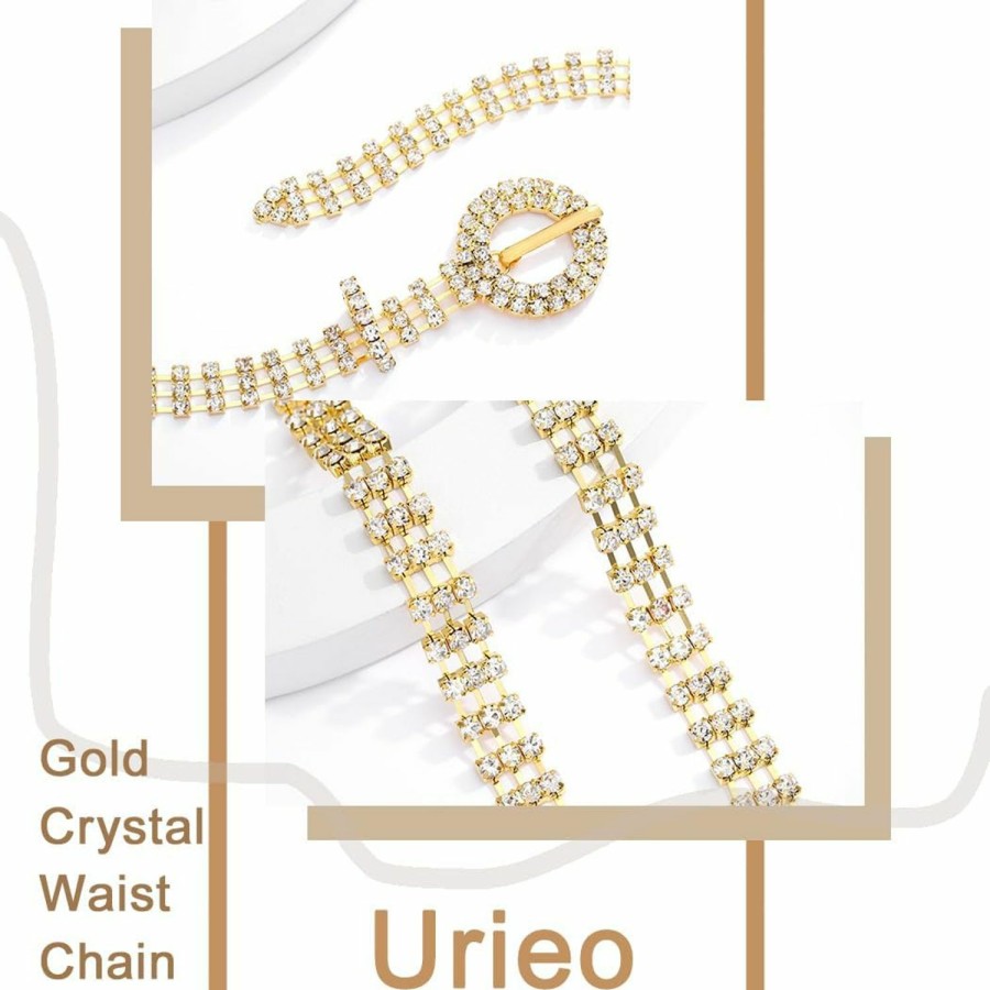 Urieo Urieo Skull Leather Rhinestone Studded Belt Crystal Pin Buckle Bling Belts Cowgirl Jeans Pants Waist Diamond Belt For Women | Belts