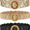 Hercicy Hercicy 3 Pcs Rattan Straw Woven Belt Bohemian Waist Rope Braid Belts For Women, Trendy Boho Ladies Skinny Dress Belt Multicolor | Belts