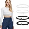 APCGSM Apcgsm 4Pcs Croptuck Adjustable Band, Crop Tuck Band For Tucking Shirts Sweaters Dress, No Show Invisible Crop Tool Elastic Waist Belt For Women Transform The Style Of Tops | Belts