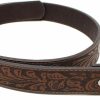 BC Belts Womens Leather Belt Strap With Embossed Western Scrollwork 1.25" Wide With Snaps | Belts