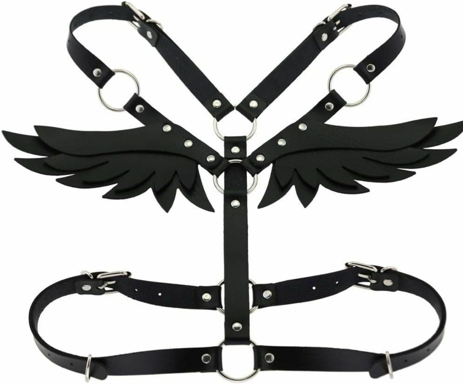 FM FM42 Fm Fm42 O Ring Waist Belt Body Caged Harness With Back Angel Wings (16 Colors) | Belts