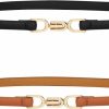 VONMELLI Vonmelli Women'S Leather Skinny Belt For Dress Adjustable Thin Waist Belt For Ladies | Belts