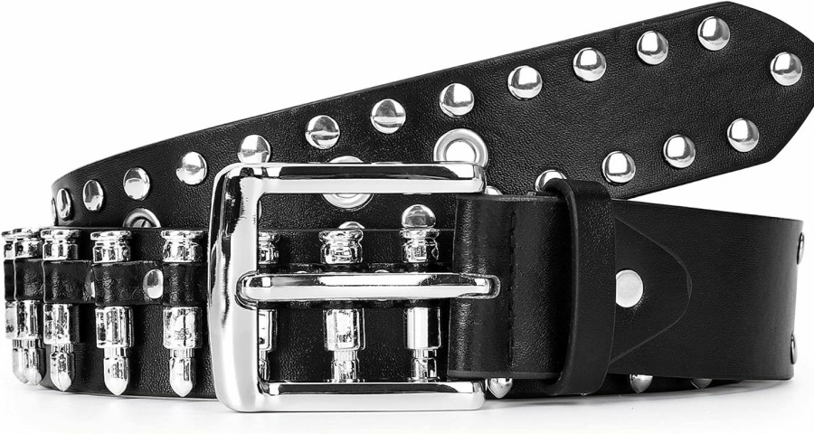 YYHJM Bullet Rivet Belts Personalized Black Belt Fantastic Pu Leather Belt For Jeans Hip Hop | Belts