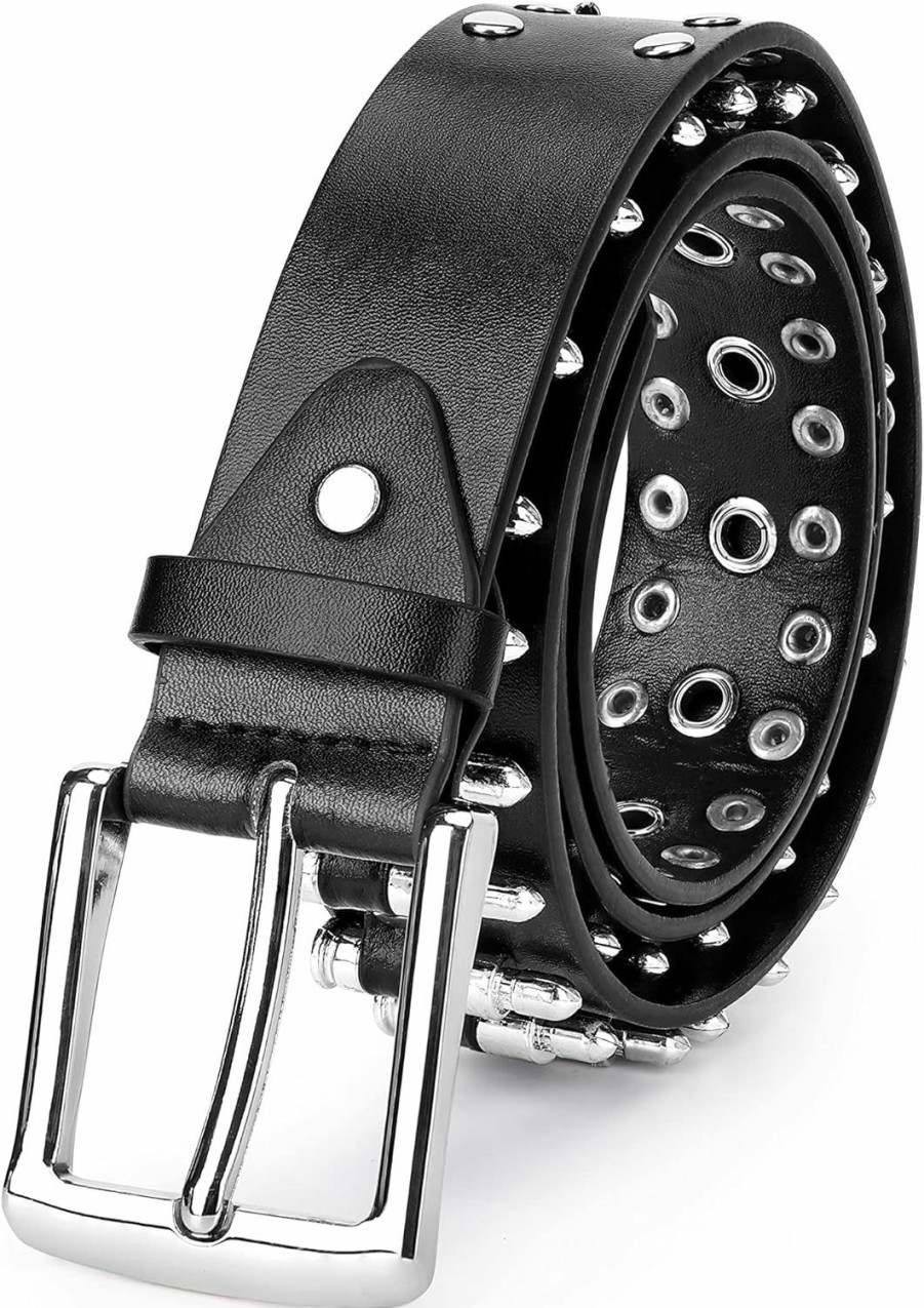 YYHJM Bullet Rivet Belts Personalized Black Belt Fantastic Pu Leather Belt For Jeans Hip Hop | Belts