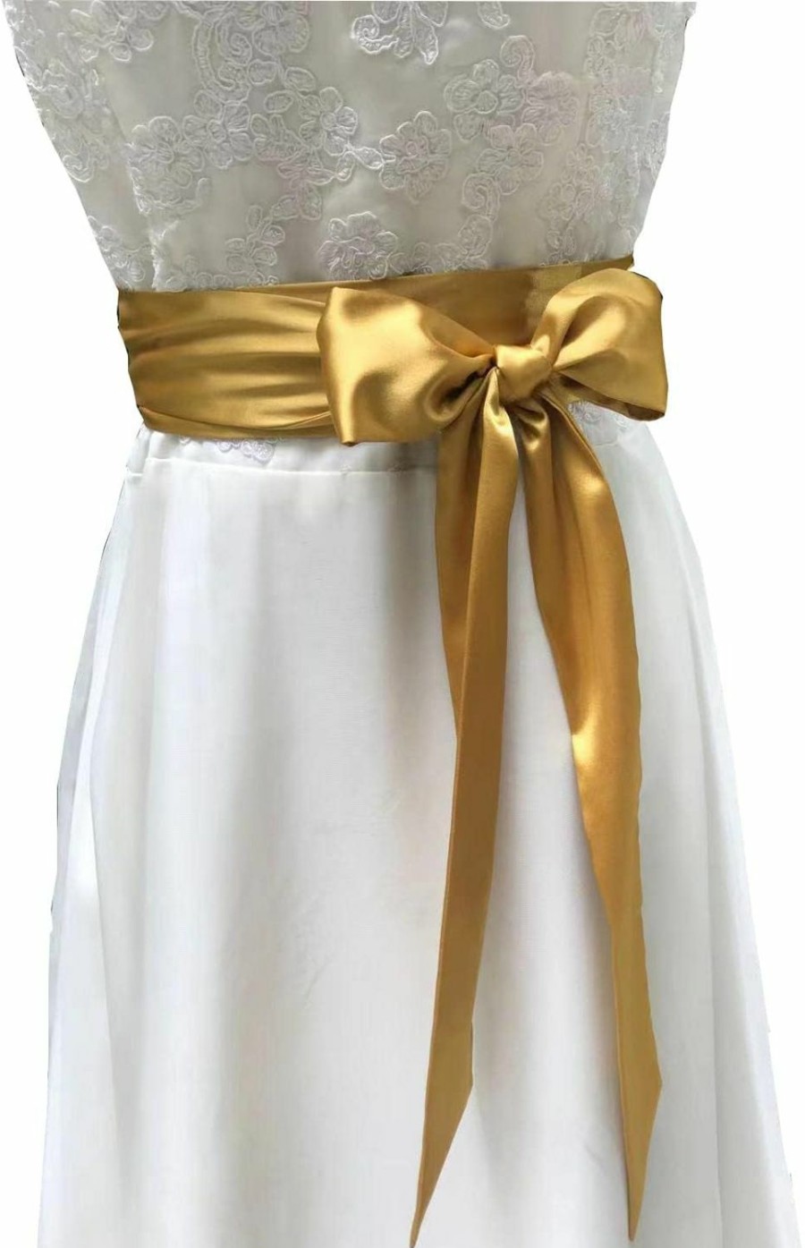 AIMECHA Aimecha Satin Sash Belt For Bridal Wedding Bridesmaid Dress Belt 2'' Wide Double Side | Belts