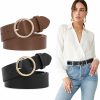 SUOSDEY Suosdey Women Leather Belts,Plus Size Fashion Soft Faux Leather Jeans Belts With O-Ring Buckle | Belts