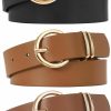 VONMELLI Vonmelli 3 Pack Women'S Belts For Jeans Pants Fashion Gold Buckle Ladies Dress Belt | Belts