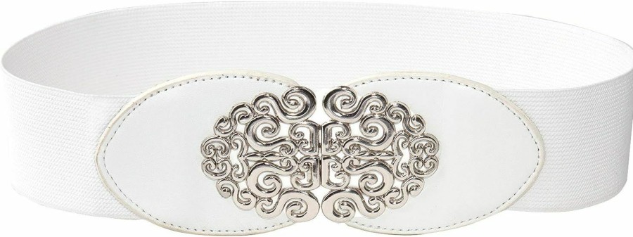 Modeway Women'S Stretchy Belt Wide Waist Cinch Belt 50S 2.4 Inch Wide Elastic Belts | Belts