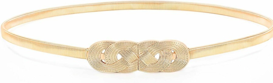 VONMELLI Vonmelli Skinny Metal Cinch Belt For Dress Stretch Thin Waist Belt For Women Gold/Silver | Belts