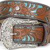 XZQTIVE Xzqtive Women Men Genuine Leather Belt Vintage Ladies Western Belt Engraved Tooled Leather Belt Cowboy Cowgirl Country Belt | Belts