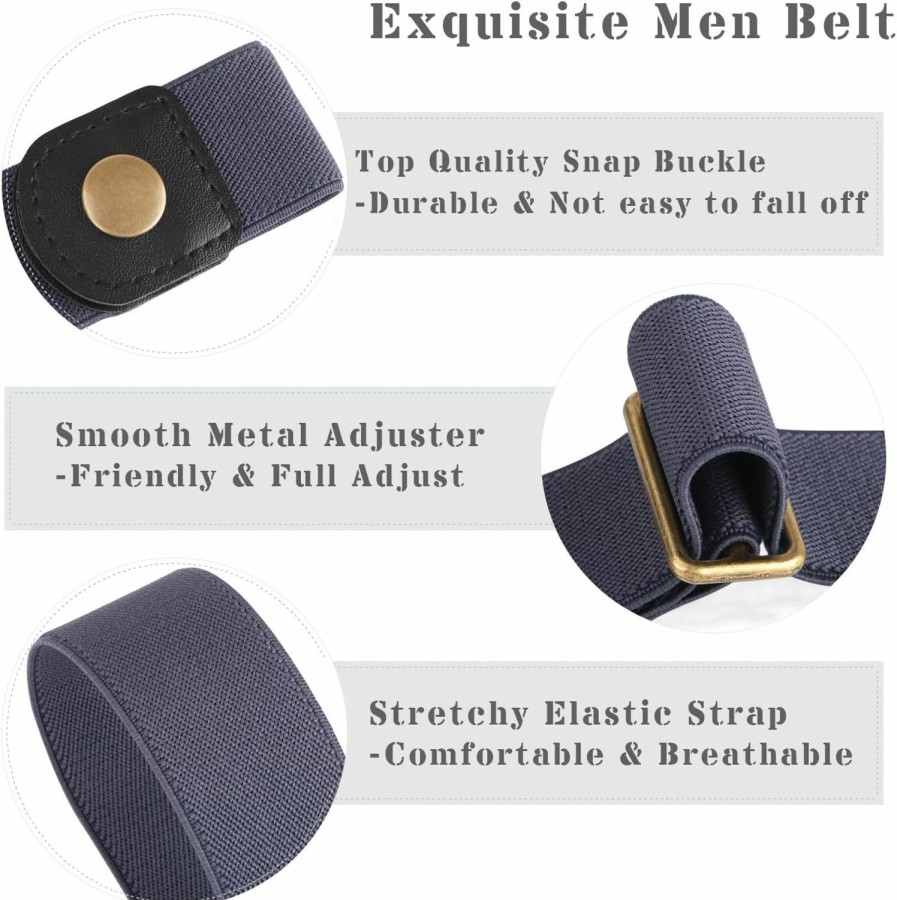 XZQTIVE Xzqtive No Buckle Invisible Elastic Stretch Belt For Men/Women Fits Waist 24-50In Father Day Gift | Belts