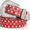 XZQTIVE Xzqtive Women Men Rhinestone Belt Western Cowboy Cowgirl Bling Diamond Studded Leather Belt For Jeans Pants Dress | Belts