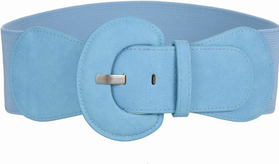 Gunsound Women'S Wide Stretchy Cinch Belt Vintage Chunky Buckle Elastic Belts For Dress | Belts