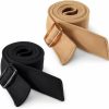 Janmercy 2 Pcs Women'S Faux Wool Belt With Buckle Wide Trench Coat Replacement Belt Robe Belt For Decorated Trench Coat Overcoat Jacket, Black Camel | Belts