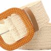 Jdlsppl Jdlsppl Women'S Elastic Braided Web Belt Plastic Buckle Bohemian Summer Beach Stretch Rattan Straw Belt | Belts