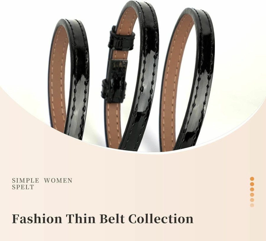 WHIPPY Whippy 4 Pack/ 2 Pack Women Skinny Leather Belt Adjustable Fashion Dress Belt Thin Waist Belts For Ladies Girls | Belts