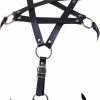 Pinwe Women'S Punk Waist Belt Body Chain Gothic Black Leather Chest Harness Adjustable With Buckles And O-Rings Costume Costume | Belts