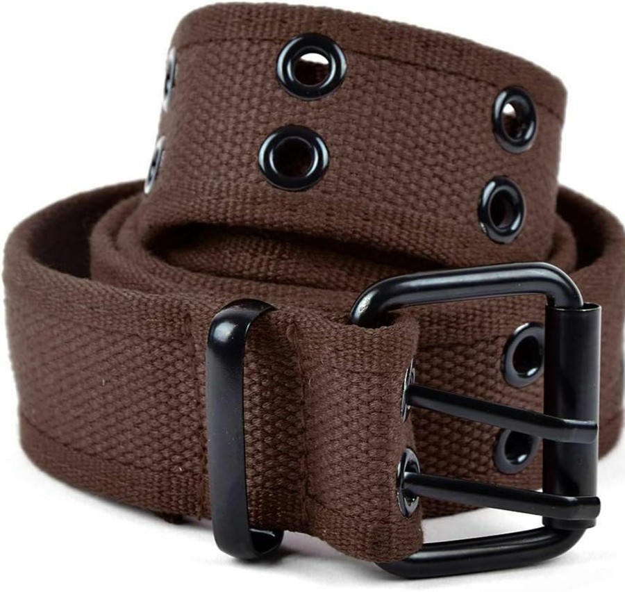 boxed-gifts Boxed-Gifts Parquet Casual Uni Canvas Belt Double Hole Belt - Double Grommets Belt For Men And Women | Belts