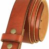 Belts.com Bs040 One Piece Genuine Full Grain Leather 1-1/2" Wide Replacement Belt Strap With Snaps On For Women | Belts