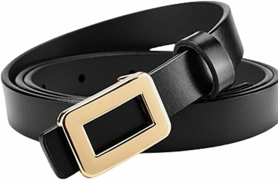 Leanoria Leanoria Women Belts For Dress Womens Leather Belt With Gold Buckle Fashion Belts For Pants Jeans Dresses | Belts