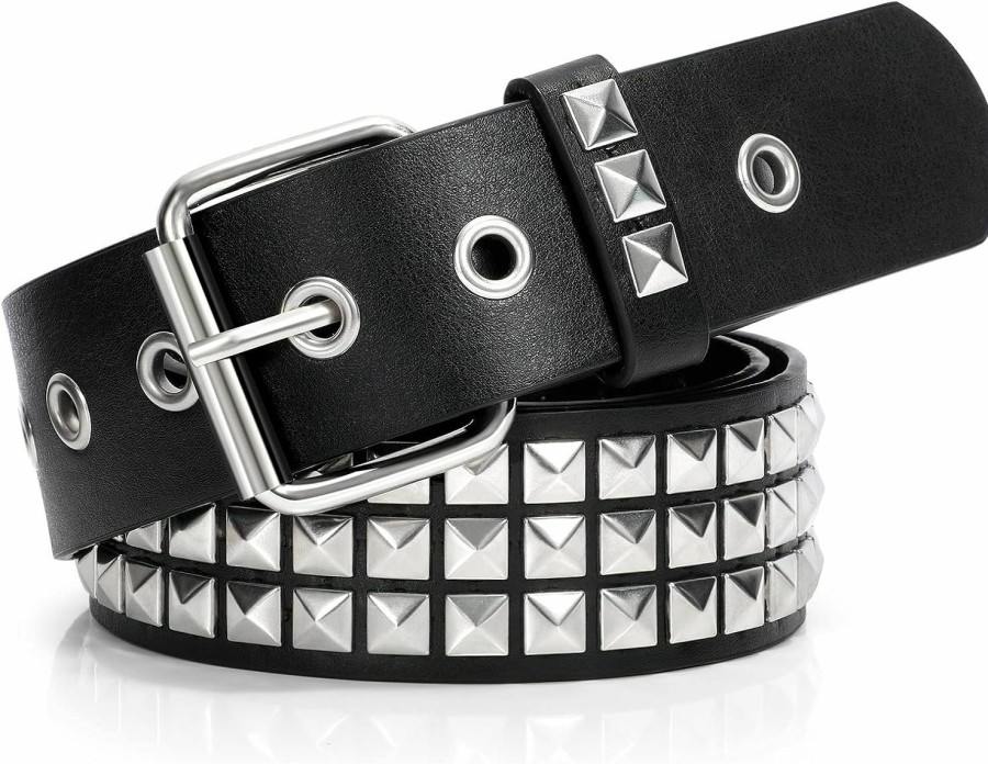 XZQTIVE Xzqtive Studded Belt Metal Punk Rock Rivet Belts For Women/Men Punk Leather Belt Gothic Belt Accessories For Jeans Pants | Belts