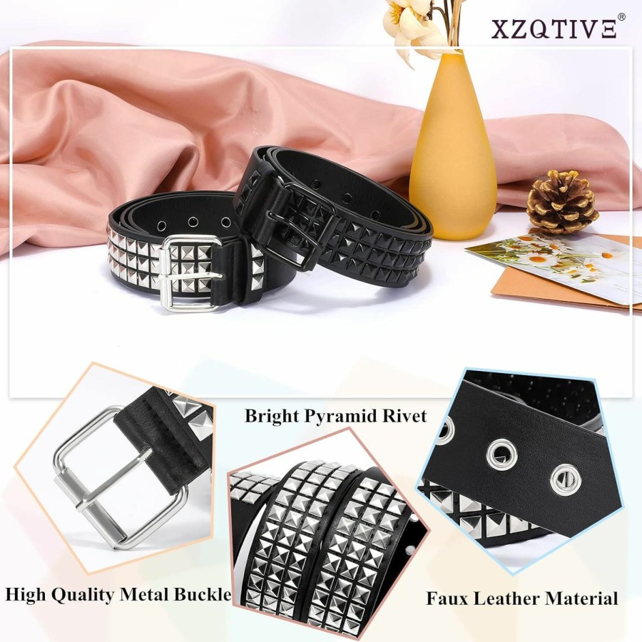 XZQTIVE Xzqtive Studded Belt Metal Punk Rock Rivet Belts For Women/Men Punk Leather Belt Gothic Belt Accessories For Jeans Pants | Belts