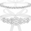 SATINIOR Satinior 2 Pieces Rhinestone Bridal Wedding Dress Sash Belt Crystal Diamond Ribbon Wedding Belts For Bridesmaid Wedding Dress | Belts