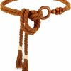 TIESOME Tiesome Women'S Tassel Braided Waist Belt, Skinny Woven Belt For Dress Waist Belt Rope Chain With Woven Wooden Beads | Belts