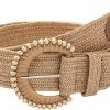 Verdusa Verdusa Women'S Round Buckle Straw Belts Boho Braided Waist Belt | Belts